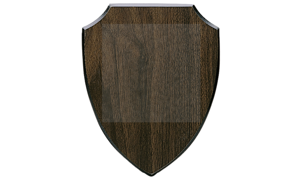 Holztafel Wappen H7 - Farbdruck - Braun / 180x225 mm