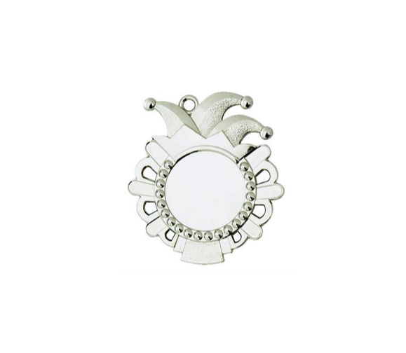 Karnevals Medaille D54-S - Silber / 50x56x2mm