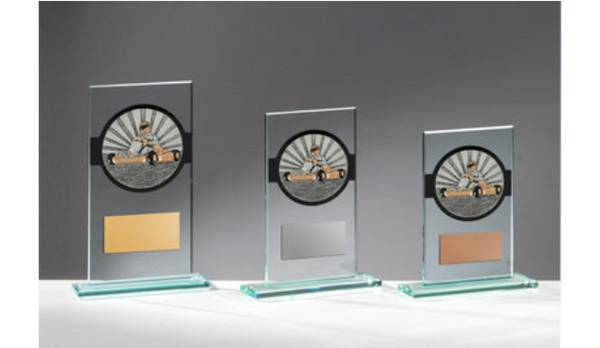 Glas Pokal Kart FG035 - Transparent Schwarz / 19 cm