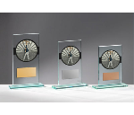 Glas Pokal Bogenschießen - 15 cm / Transparent Schwarz