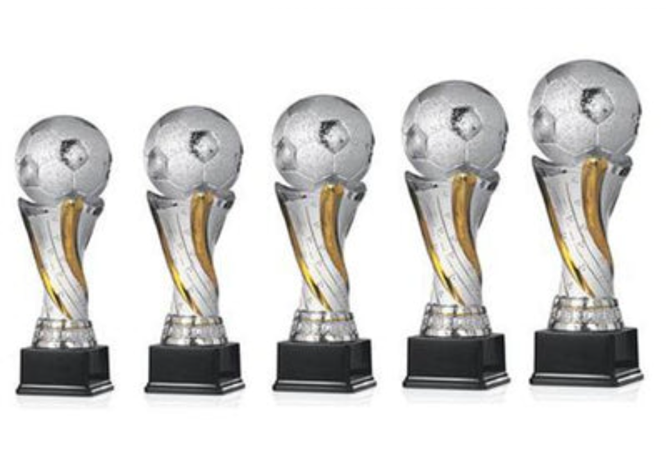 Fußball Pokal 85-3 - Silber Gold / 28 cm