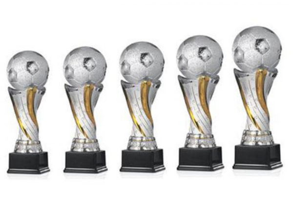 Fußball Pokal 85-3 - Silber Gold / 28 cm