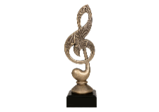 Pokal Figur Notenschlüssel RTY3859C - Gold / 17.5 cm