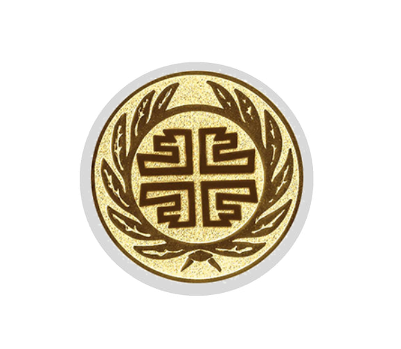 Glas Pokal 8805 blau Schild & Emblem - Silber Blau / 20 cm