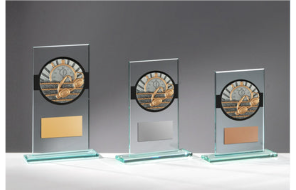 Glas Pokal Schwimmen FG053 - 19 cm / Transparent Schwarz