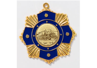 Medaille 9190 Ø 65mm - gold blau / 65 mm