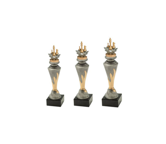 Pokalserie X151 Schach - Silber Gold / 29.5 cm