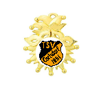 Karnevalsorden D56 - Gold / 72 x 85 x3mm