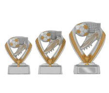 Fußball Pokal 044 - Silber - Gold / 14 cm