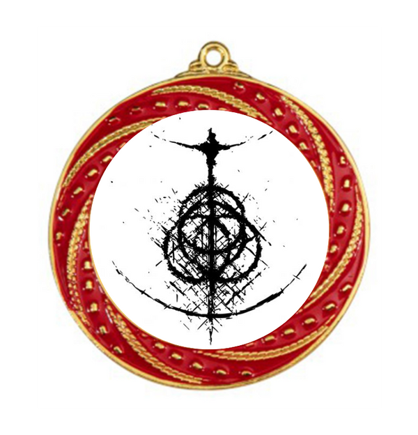 Medaille 9316 Ø 70 mm - 70 mm / Gold/Rot