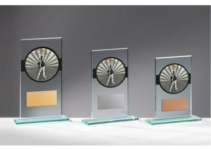 Glas Pokal Bogenschießen - 19 cm / Transparent Schwarz