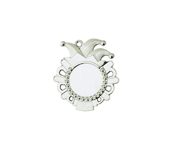 Karnevals Medaille D54-S - Silber / 50x56x2mm