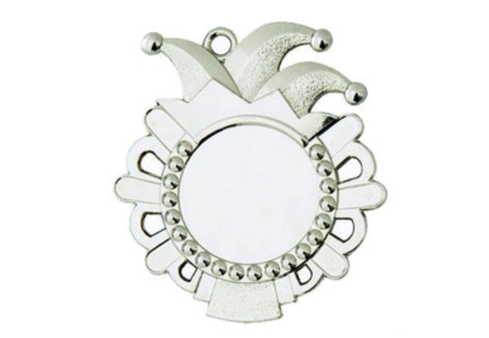 Karnevals Medaille D54-S - Silber / 50x56x2mm