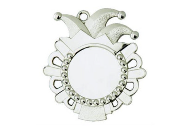 Karnevals Medaille D54-S - Silber / 50x56x2mm