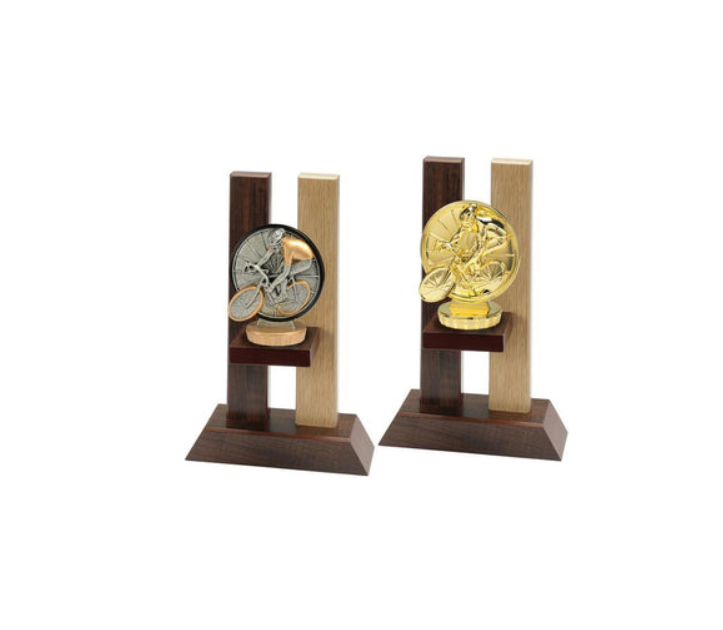 Holz Trophäe Radrennen FX030/P030 - Auswahl Grau / 23 cm