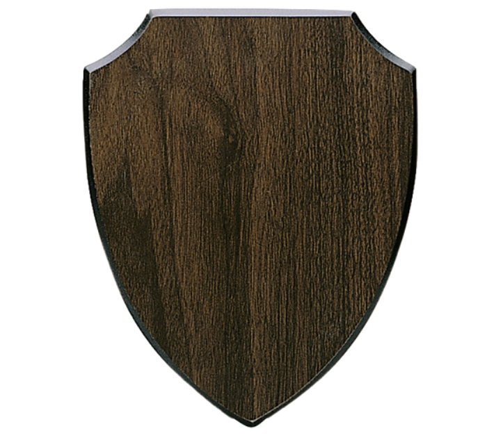 Holztafel Wappen H7 - Farbdruck - Braun / 200x255 mm