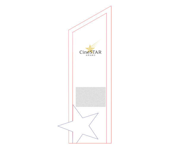 Crystal Ice Star Peak 7905 - Laser-Gravur / Gefrostet / Klar / 29.5 cm