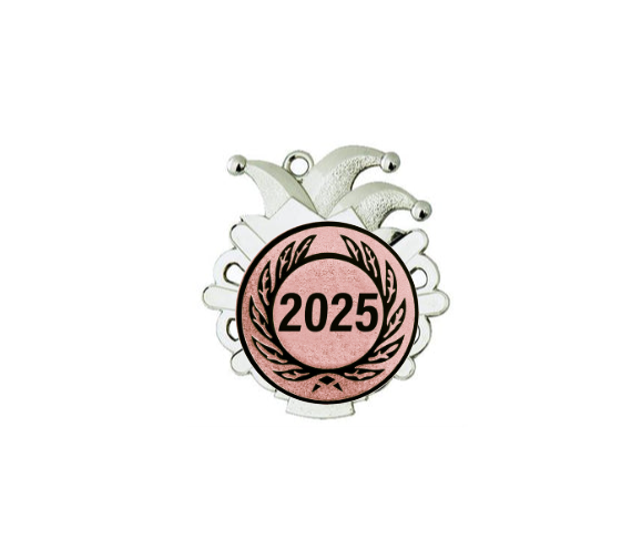 Karnevals Medaille D54-S - Silber / 50x56x2mm
