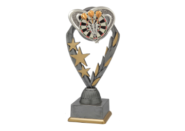 Dart Pokal PFS_009 - 19.5 cm / Silber Mehrfarbig