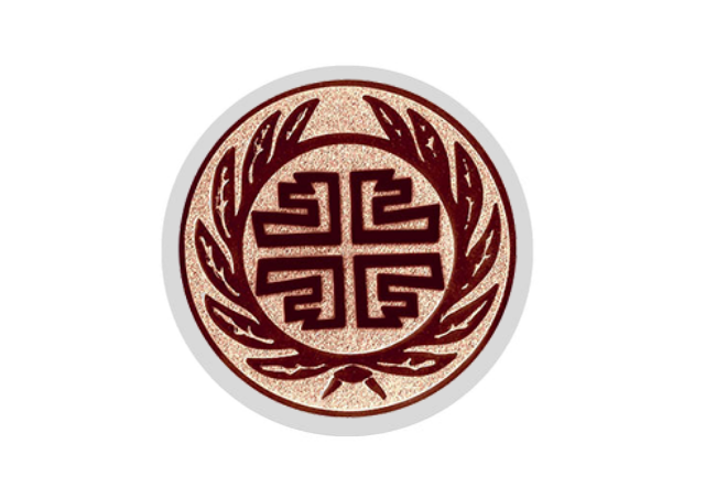 Glas Ständer W19x Schild & Emblem - 17.5 cm / Auswahl Blau