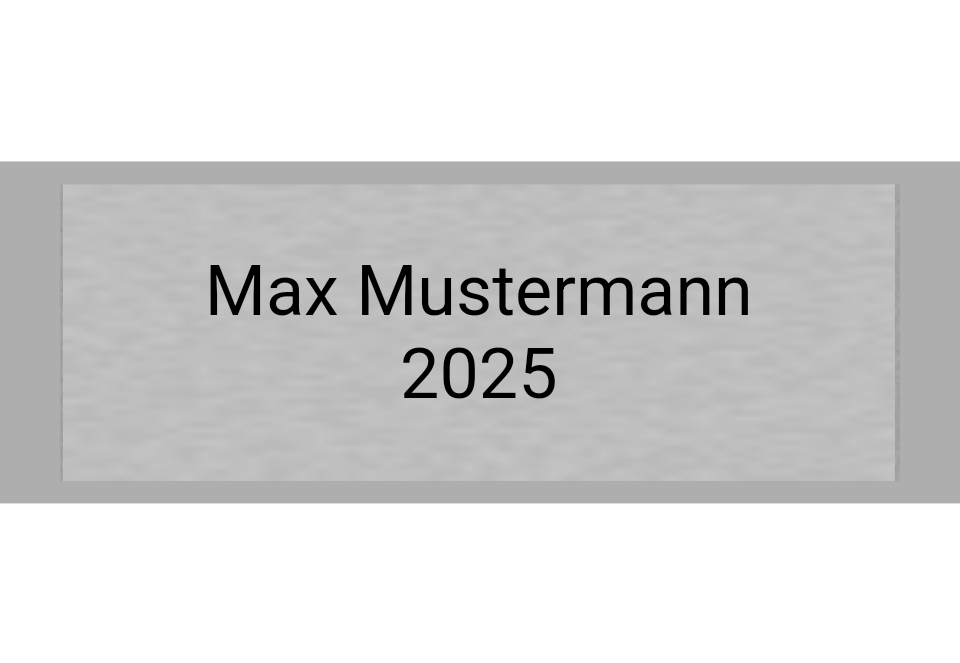 Gravurschild Silber selbstklebend - Silber / 70 x 25 mm