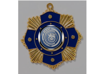 Medaille 9190 Ø 65mm - gold blau / 65 mm