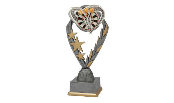 Dart Pokal PFS_009 - 22.5 cm / Silber Mehrfarbig