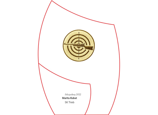 Glas Pokal Blau 8808-L - Transparent Blau / 16.5 cm / Laser-Gravur