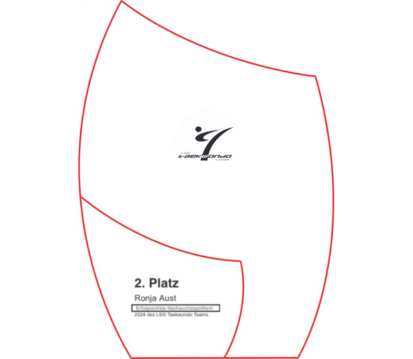 Glas Pokal Blau 8808-L - Transparent Blau / 18.5 cm / Laser-Gravur