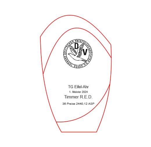 Glaspokal W55 rot - Rot/Transparent / 20.5 cm