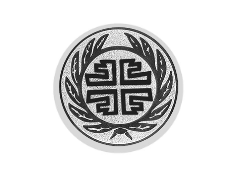 Glas Ständer W19x Schild & Emblem - 17.5 cm / Auswahl Blau