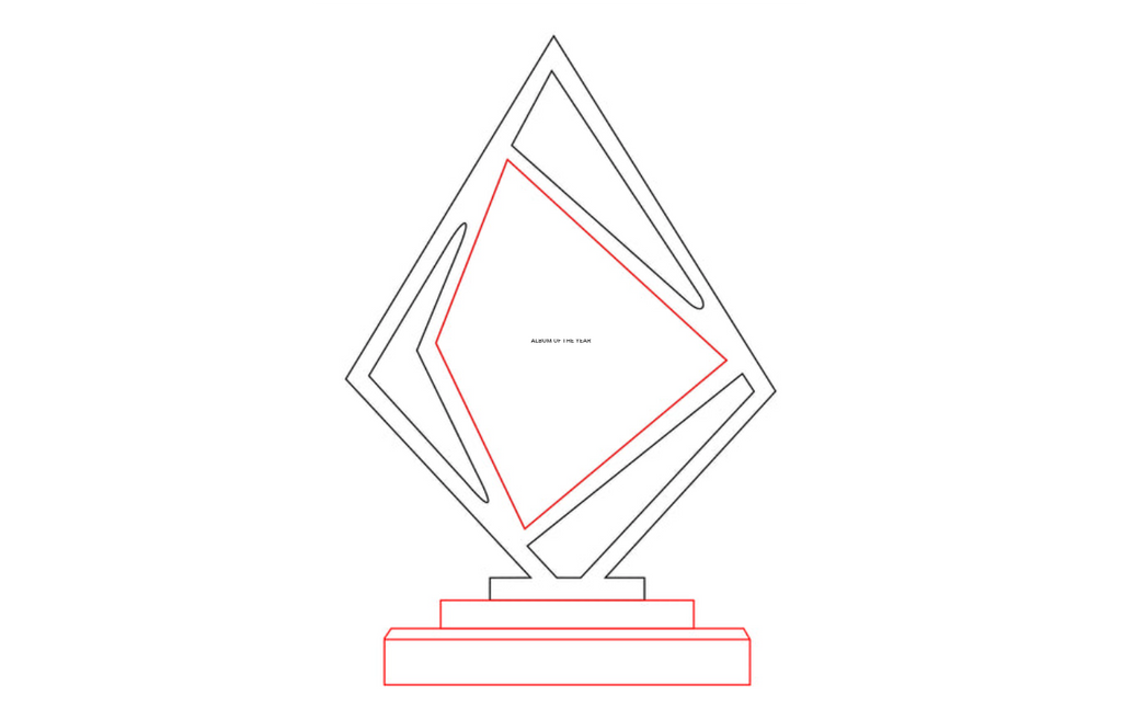 Golden Kite Award 79015 - Laser-Gravur / Gold / Klar / 23 cm