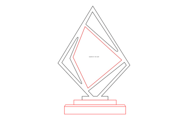 Golden Kite Award 79015 - Laser-Gravur / Gold / Klar / 23 cm