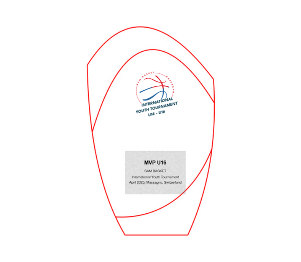 Glas Pokal Rot W55-L - Rot/Transparent / 18.5 cm