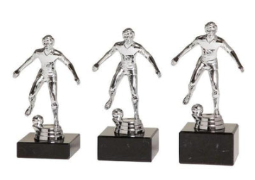 Fußballfigur A450 - Silber Schwarz / 14 cm