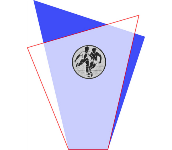 Glas Pokal Blau GL.051-L oder Rot GL.052-L - Blau / 17.5 cm / Laser-Gravur