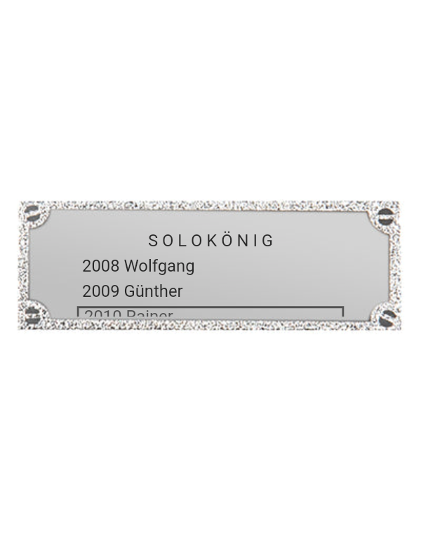 Gravurschild edel in Silber - Silber / 73 x 28 mm
