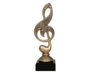 Pokal Figur Notenschlüssel RTY3859C - Gold / 17.5 cm