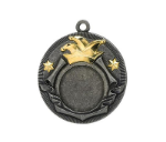 Karneval Medaille D52 Ø 50mm - Silber - Mütze gold / 50 mm