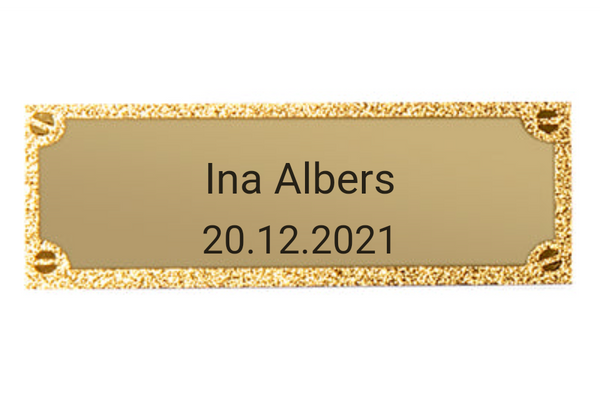 Gravurschild edel in Gold - Gold / 73 x 28 mm