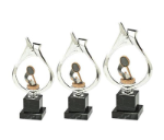 Pokalserie X161 Badminton - Silber Mehrfarbig / 25 cm