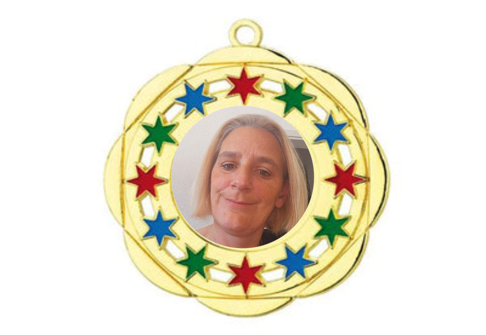 Karnevals Medaille D45A Ø 50mm - Gold / Farbig / 50 mm