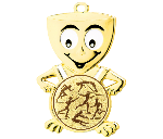 Kindermedaille Kid - Gold / 62x32x3 mm