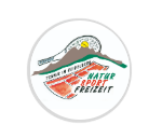 Glas Pokal 8805 blau Schild & Emblem - Silber Blau / 16 cm