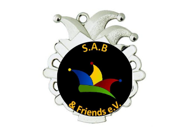 Karnevals Medaille D54-S - Silber / 50x56x2mm