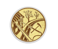 Glas Ständer W19x Schild & Emblem - 21.5 cm / Auswahl Weiß