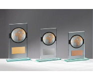 Glas Pokal Welt FG020 - Transparent Schwarz / 17 cm