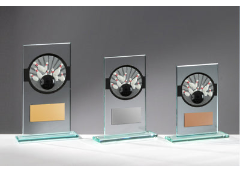 Glas Pokal Bowling FG006 - Transparent Schwarz / 15 cm