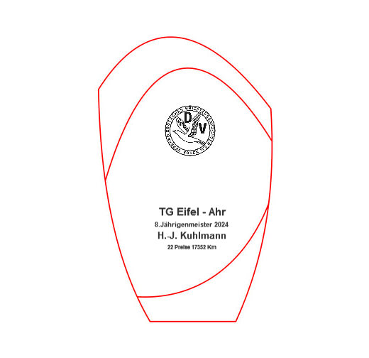 Glaspokal W55 rot - Rot/Transparent / 16.5 cm