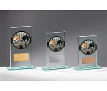 Glas Pokal Eishockey FG054 - 19 cm / Transparent Schwarz